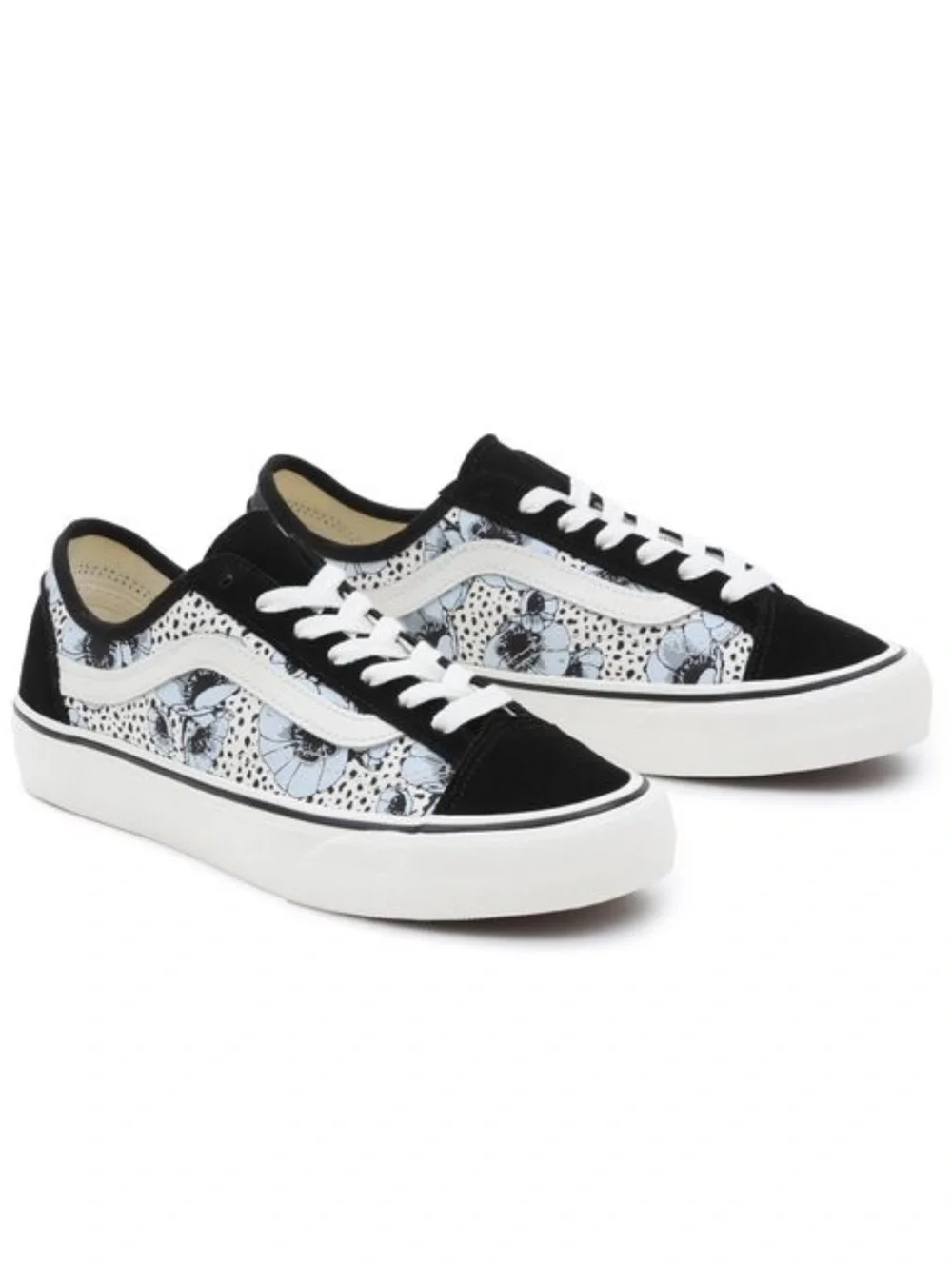 Woman’s Vans Style 36 Deacon VR3 Cush Sneakers Blue & Black Floral Size 9
